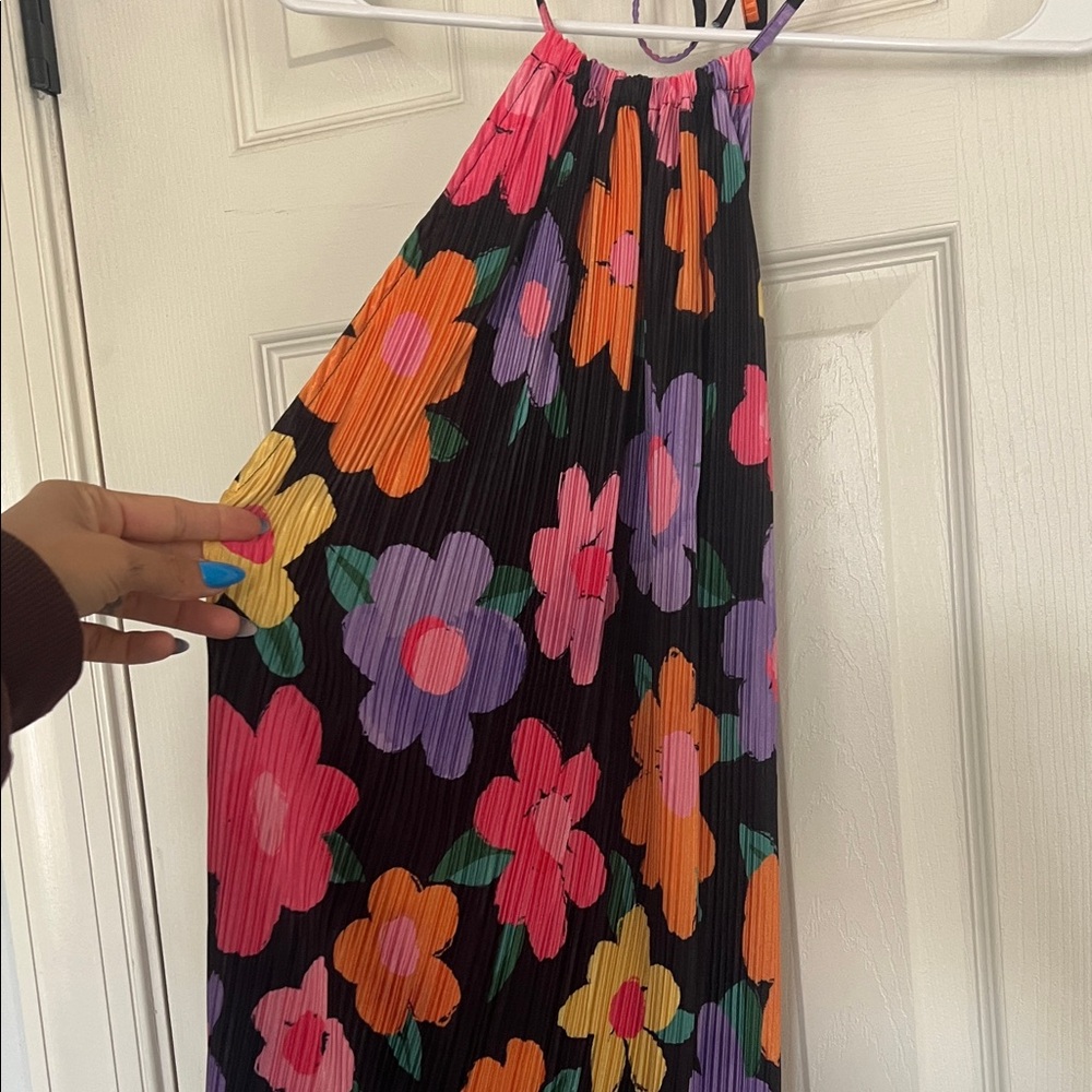 Peppermayo Black Halter Mini Dress with Multicolor Floral Print - Picture 3 of 7